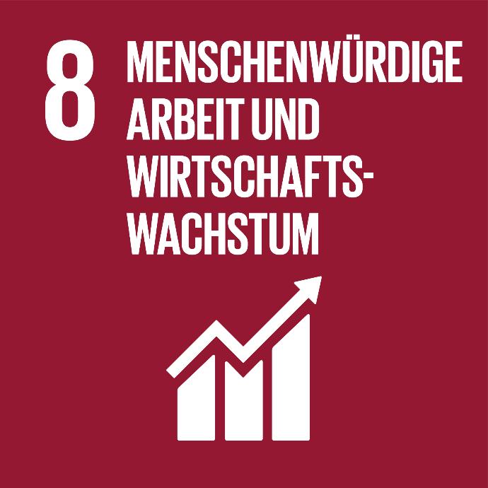 Grafik zum Ziel Nachhaltige Entwicklung: Menschenwürdige Arbeit und Wirtschaftswachstum